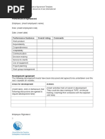 Performance Agreement Template