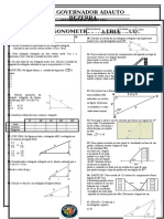TD Trigonometria No Triângulo Retângulo - 1 Ano 2019