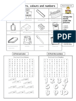 Colours Numbers School Object Revision