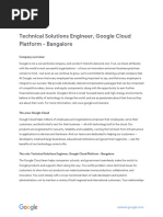 Technical Solutions Engineer, Google Cloud Platform - Bangalore