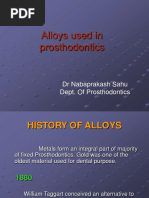 Alloys Used in Prosthodontics