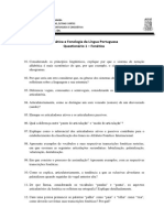 Fontica e Fonologia - Questionrio 1 PDF