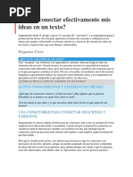 Cómo Conectar Efectivamente Mis Ideas en Un Texto