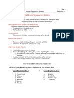 Biology 2201 - Respiratory System Notes PDF