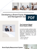 Developing A Brand Equity Measurement & MGT System