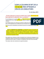 SE PUDE UTILIZAR LA COLUMNA DE 90°C DE LA TABLA 310-15 (B)