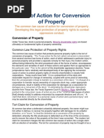 Cause of Action For Conversion of Property