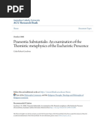 An Examination of The Thomistic Metaphysics of The Eucharistic Prescence