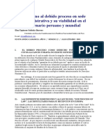 en Torno Al Debido Proceso en Sede Administrativa y Su Viabilidad en El Escenario Peruano y Mundial