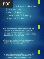 Restauraciones Indirectas Inlay-Onlay Indicaciones, Contraindicaciones y Preparaciones