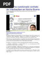 GRT Firma Cuestionado Contrato de Vilachaullani en Noche Buena