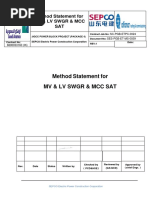 MV & LV SWGR, METHOD STATEMENT