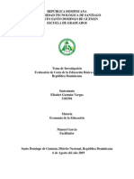 Evaluacion de Costo de La Educacion Basica en La Rep. Dom