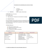 Programación de Proyecto de Aprendizaje Del Mes de Octubre