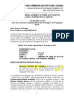 Modelo Demanda Cese Hostilidad Traslado - Autor José María Pacori Cari