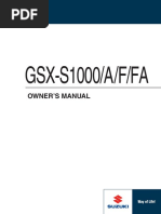 Suzuki GSX-S1000&F Operator's Manual (2016-)