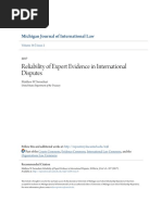 Reliability of Expert Evidence in International Disputes