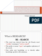 Introduction To Research