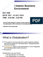 Global Islamic Business Environment: Day One DATE: SAT, 10 JULY 2010 TIME: 9.00 AM - 5.00 PM