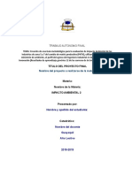 Plantilla Proyecto de Impacto Ambiental 2018