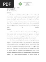 Reaction Paper Miracle in Cell No 7