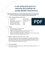 Pautas de Redacción Estilo Vancouver en Los Trabajos de Investigación de La UNE PDF