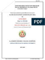 A Study On Consumer Behaviour Towards Oils With Special Reference To Parachute Coconut Oils.