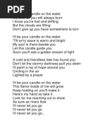 Candle On The Water LYRICS