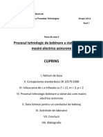 Procesul Tehnologic de Bobinare A Statorului Unei Masini Electrice Asincrone