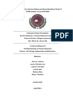 Factors of Student's Decision Making and Strand Enrolled of Grade 11 STEM Students in Year 2019-2020