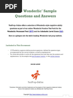 Free Wonderlic Sample Test Questions and Answers