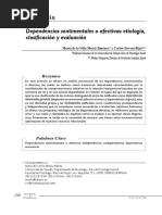 Dependencias Sentimentales o Afectivas. Etiología, Clasificación y Evaluación PDF