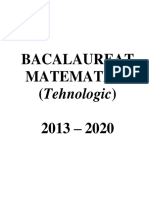 Bacalaureat Matematica 2013-2020