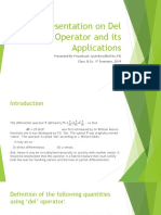 Presentation On Del Operator and Its Applications