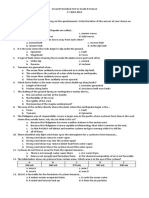 Second Periodical Test in Grade 8 Science 2019