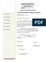 Certificate of Residency Barangay Cleara