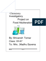 12 Chemistry Project On Food Adulteration