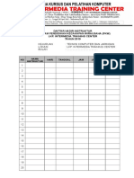 Daftar Hadir Instruktur PKW 2019