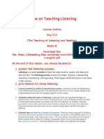 Course Outline On Teaching Listening and