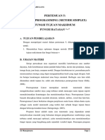 PERTEMUAN KE-5 - Linear Programming (Simplex Max Sama Dengan)