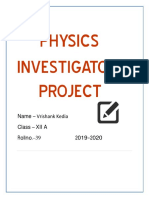 Physics Investigatory Project