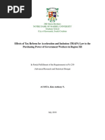 Effects of Tax Reform For Acceleration and Inclusion (TRAIN) Law To The Purchasing Power of Government Workers in Region XII