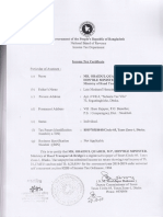 Obaidul Quader's Income Tax Certificate