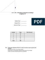 ACCT 210 - Introductory Financial Accounting I Assignment #3