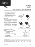 LM117/217 LM317: 1.2V To 37V Voltage Regulator