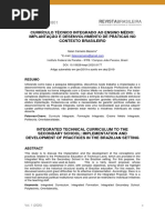 Currículo Técnico Integrado Ao Ensino Médio: Implantação e Desenvolvimento de Práticas No Contexto Brasileiro