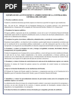 Ejemplos de Las Funciones y Atribuciones de La Contraloria General Del Estado