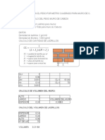 Calculo Del Peso de Muro Por m2