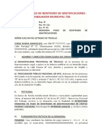 Demanda Pago de Reintegro de Gratificaciones