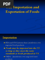 Imports and Exports of Foods